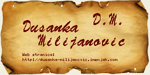 Dušanka Milijanović vizit kartica